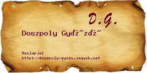Doszpoly Győző névjegykártya
